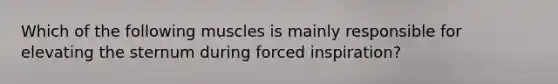 Which of the following muscles is mainly responsible for elevating the sternum during forced inspiration?