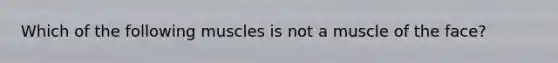 Which of the following muscles is not a muscle of the face?