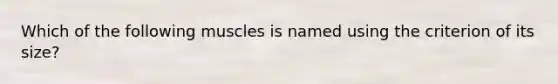 Which of the following muscles is named using the criterion of its size?