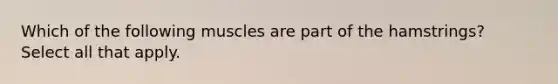 Which of the following muscles are part of the hamstrings? Select all that apply.