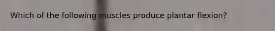 Which of the following muscles produce plantar flexion?
