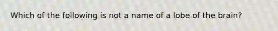 Which of the following is not a name of a lobe of the brain?