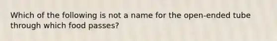 Which of the following is not a name for the open-ended tube through which food passes?