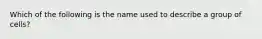 Which of the following is the name used to describe a group of cells?