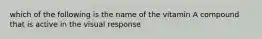 which of the following is the name of the vitamin A compound that is active in the visual response