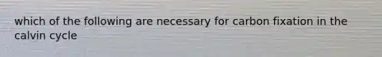 which of the following are necessary for carbon fixation in the calvin cycle