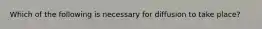 Which of the following is necessary for diffusion to take place?