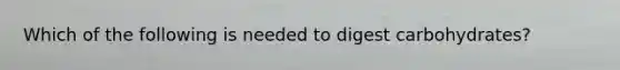 Which of the following is needed to digest carbohydrates?