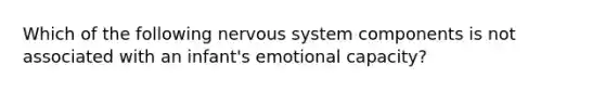 Which of the following nervous system components is not associated with an infant's emotional capacity?