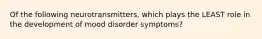 Of the following neurotransmitters, which plays the LEAST role in the development of mood disorder symptoms?