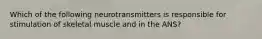 Which of the following neurotransmitters is responsible for stimulation of skeletal muscle and in the ANS?