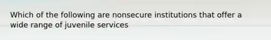 Which of the following are nonsecure institutions that offer a wide range of juvenile services