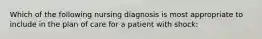 Which of the following nursing diagnosis is most appropriate to include in the plan of care for a patient with shock: