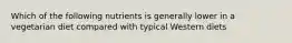 Which of the following nutrients is generally lower in a vegetarian diet compared with typical Western diets