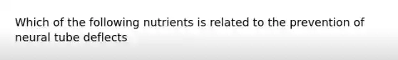 Which of the following nutrients is related to the prevention of neural tube deflects