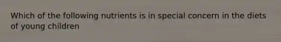Which of the following nutrients is in special concern in the diets of young children