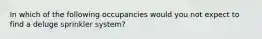 In which of the following occupancies would you not expect to find a deluge sprinkler system?