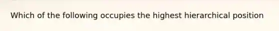 Which of the following occupies the highest hierarchical position