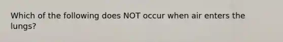 Which of the following does NOT occur when air enters the lungs?