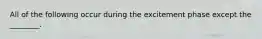 All of the following occur during the excitement phase except the ________.