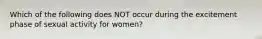 Which of the following does NOT occur during the excitement phase of sexual activity for women?