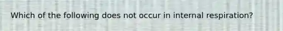 Which of the following does not occur in internal respiration?