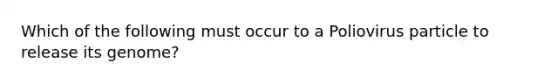 Which of the following must occur to a Poliovirus particle to release its genome?
