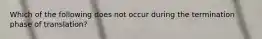 Which of the following does not occur during the termination phase of translation?