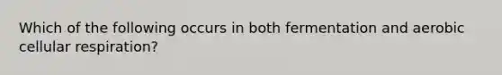 Which of the following occurs in both fermentation and aerobic cellular respiration?