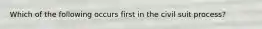 Which of the following occurs first in the civil suit process?