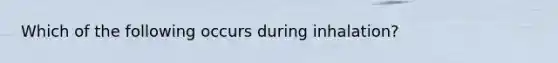 Which of the following occurs during​ inhalation?