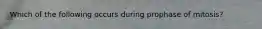 Which of the following occurs during prophase of mitosis?