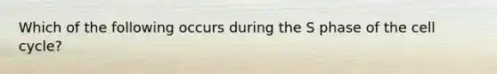 Which of the following occurs during the S phase of the cell cycle?