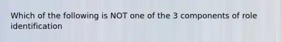 Which of the following is NOT one of the 3 components of role identification