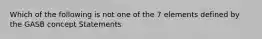 Which of the following is not one of the 7 elements defined by the GASB concept Statements