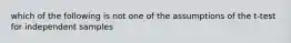 which of the following is not one of the assumptions of the t-test for independent samples