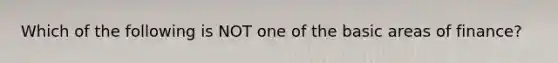 Which of the following is NOT one of the basic areas of finance?