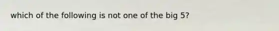 which of the following is not one of the big 5?