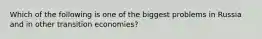 Which of the following is one of the biggest problems in Russia and in other transition economies?