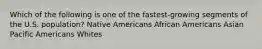 Which of the following is one of the fastest-growing segments of the U.S. population? Native Americans African Americans Asian Pacific Americans Whites