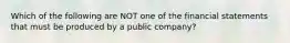 Which of the following are NOT one of the financial statements that must be produced by a public company?