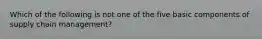 Which of the following is not one of the five basic components of supply chain management?