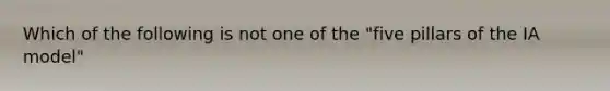 Which of the following is not one of the "five pillars of the IA model"