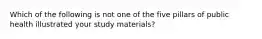 Which of the following is not one of the five pillars of public health illustrated your study materials?