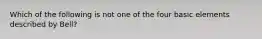 Which of the following is not one of the four basic elements described by Bell?