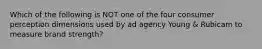 Which of the following is NOT one of the four consumer perception dimensions used by ad agency Young & Rubicam to measure brand strength?