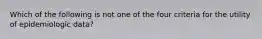 Which of the following is not one of the four criteria for the utility of epidemiologic data?