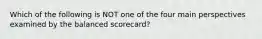 Which of the following is NOT one of the four main perspectives examined by the balanced scorecard?