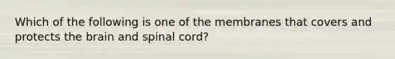 Which of the following is one of the membranes that covers and protects the brain and spinal cord?