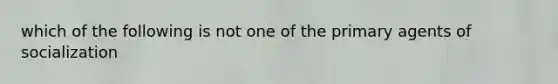 which of the following is not one of the primary agents of socialization